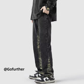 Men Jeans Spring Loose Wide Leg Pants Straight-Leg Pants